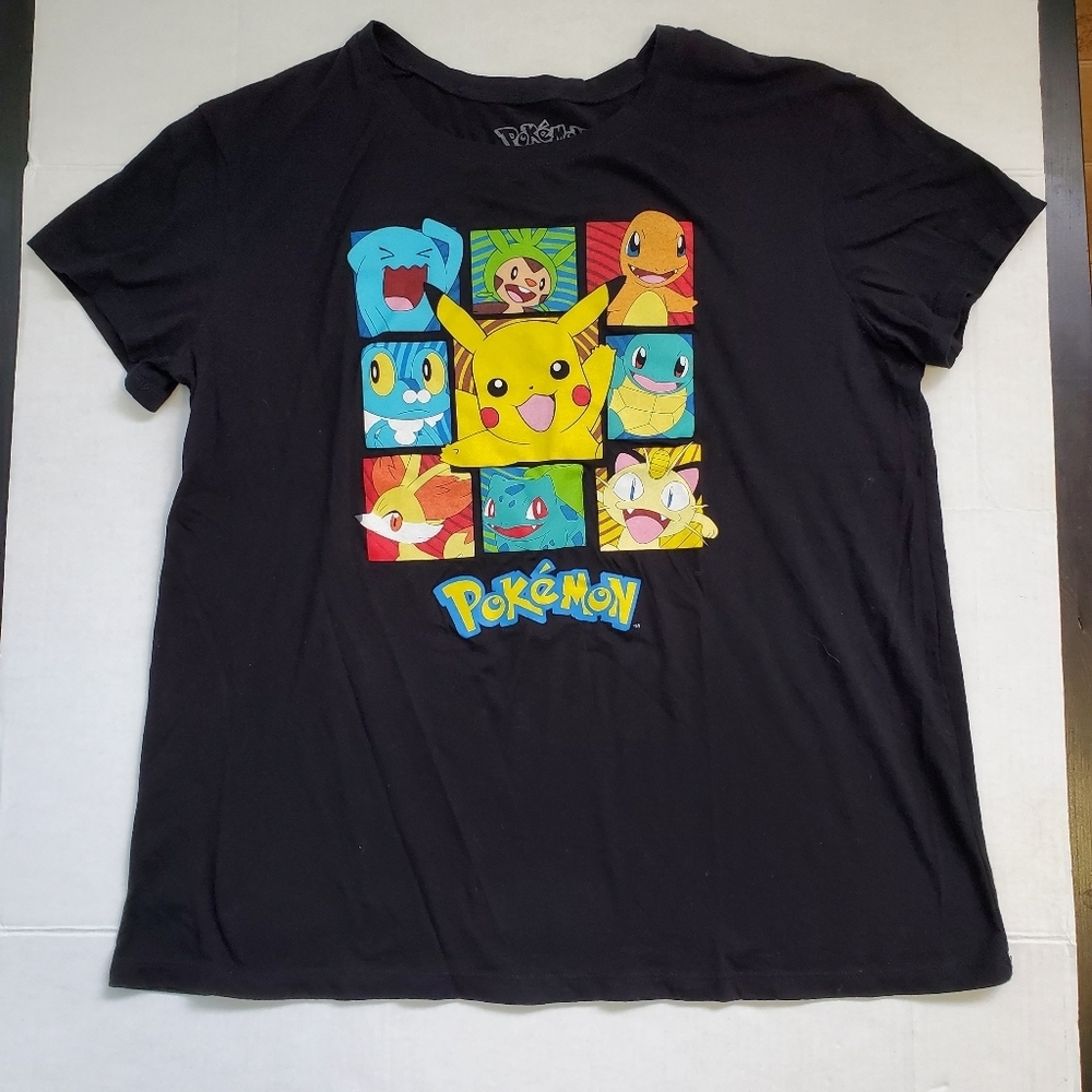 Pokemon Pikachu And Friends Black T-shirt Size XL (15-17)